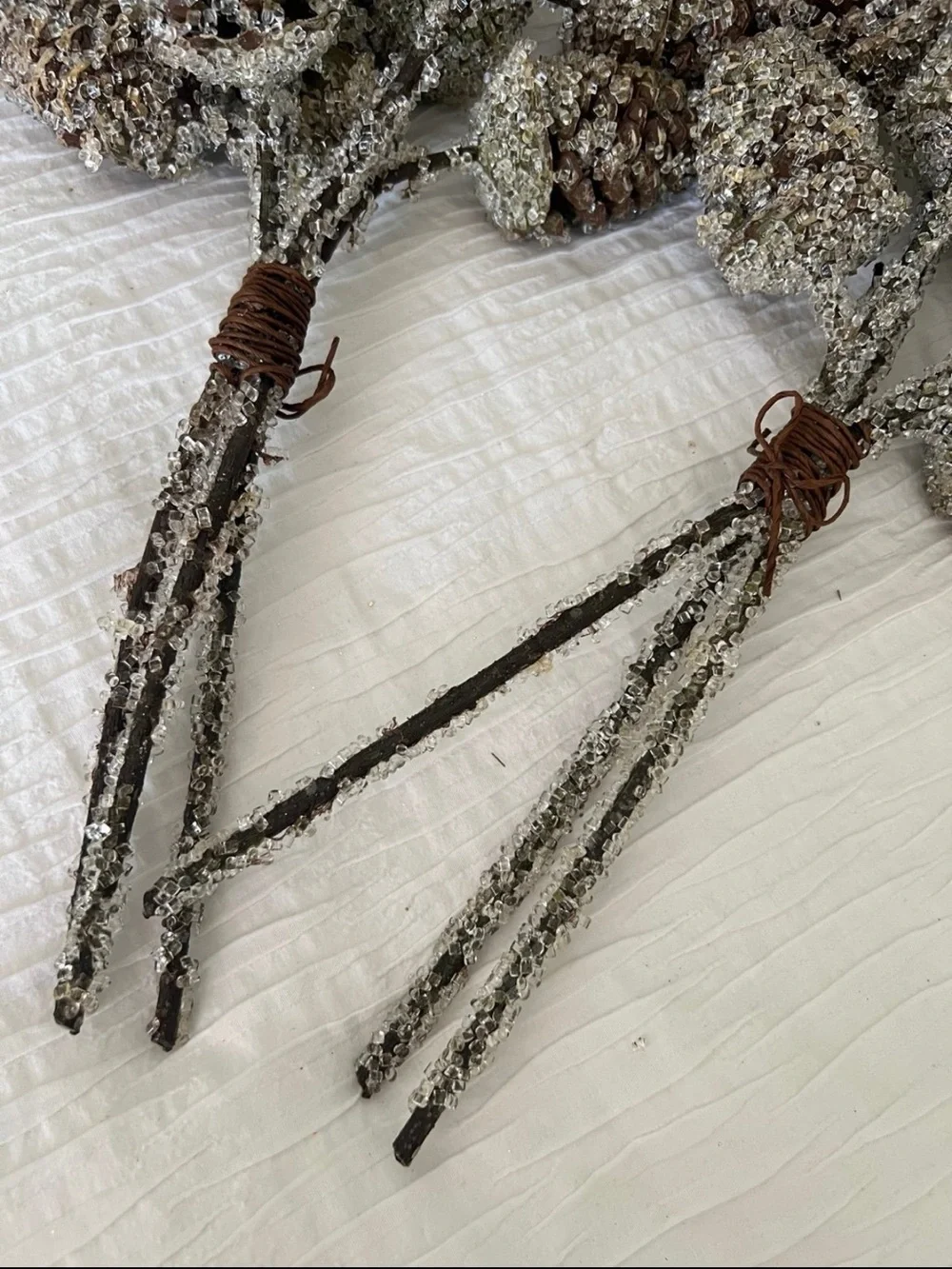 Glittered Pinecone Stems - Set of 2 (Gold)